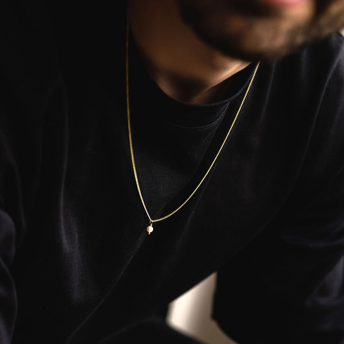 Pearl Necklace Men Gold 14k – Solitude the Label