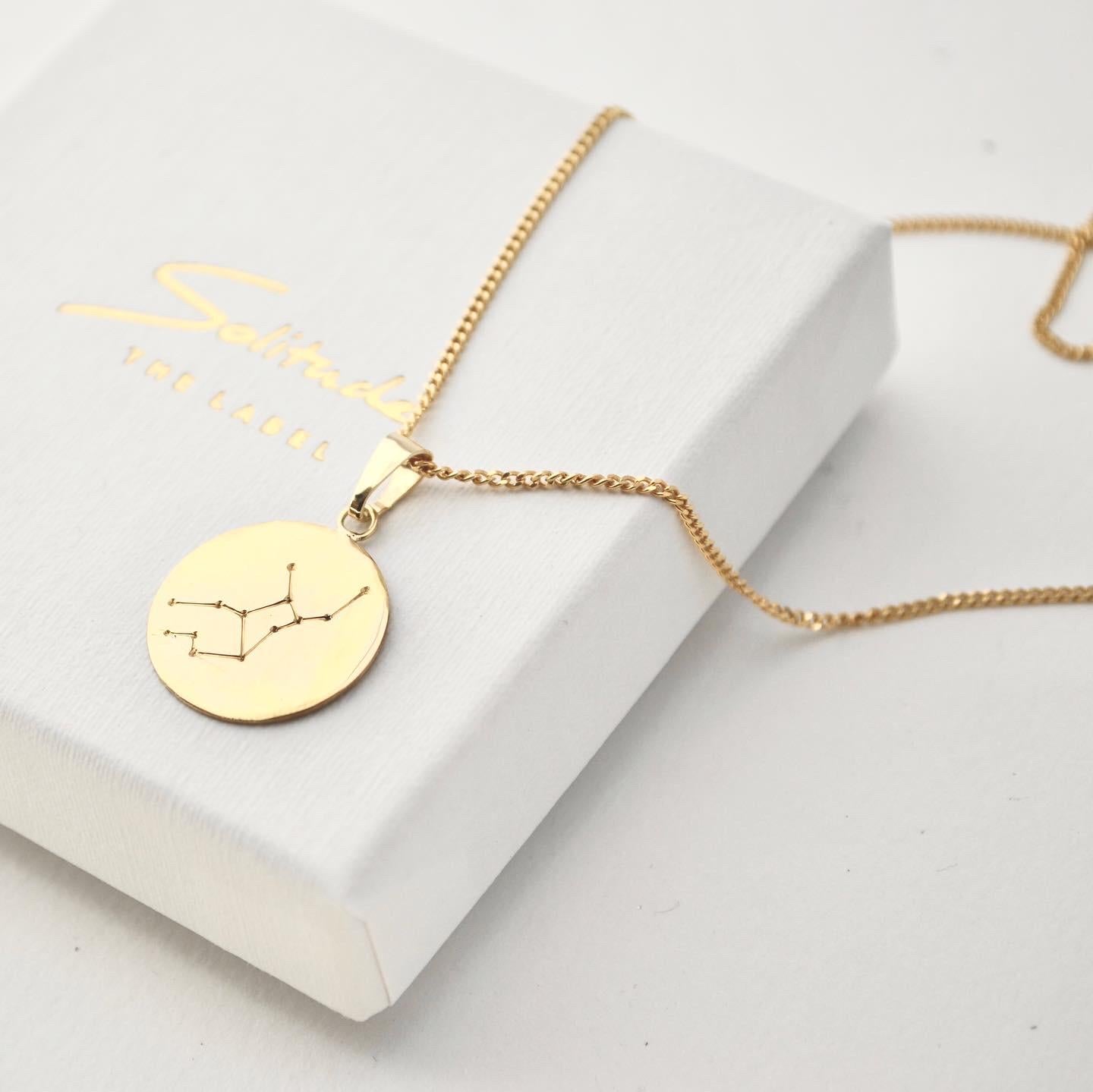 Real gold zodiac necklace shop