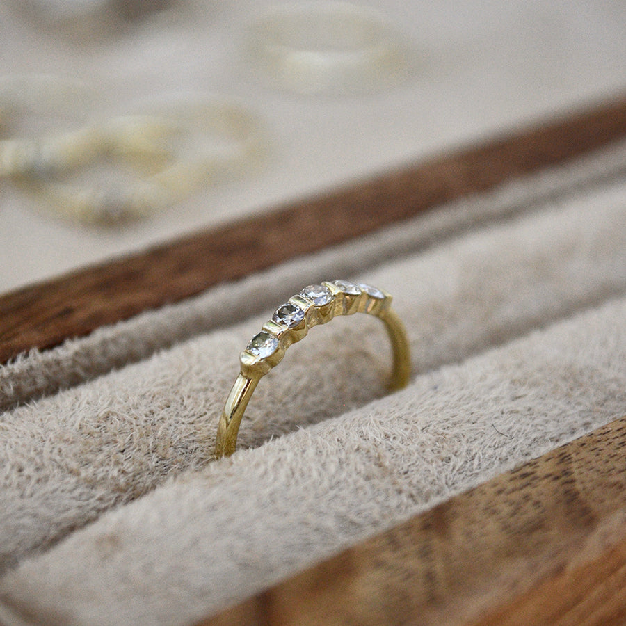 Champagne diamond ring - Gold 14k & Re-used Diamonds