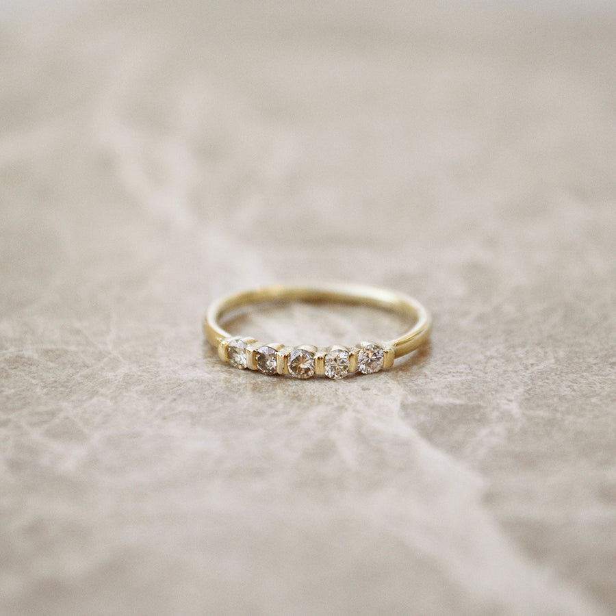Champagne diamond ring - Gold 14k & Diamonds