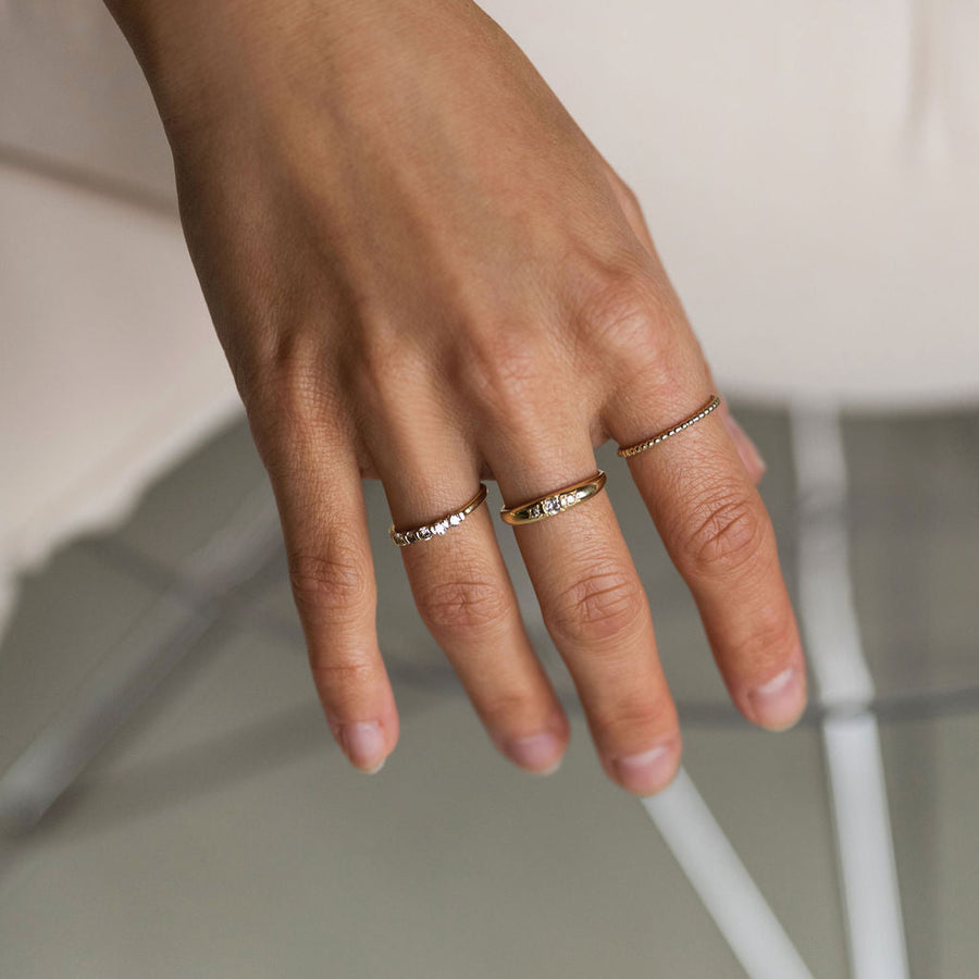 Five diamond ring - Gold 14k & Diamonds