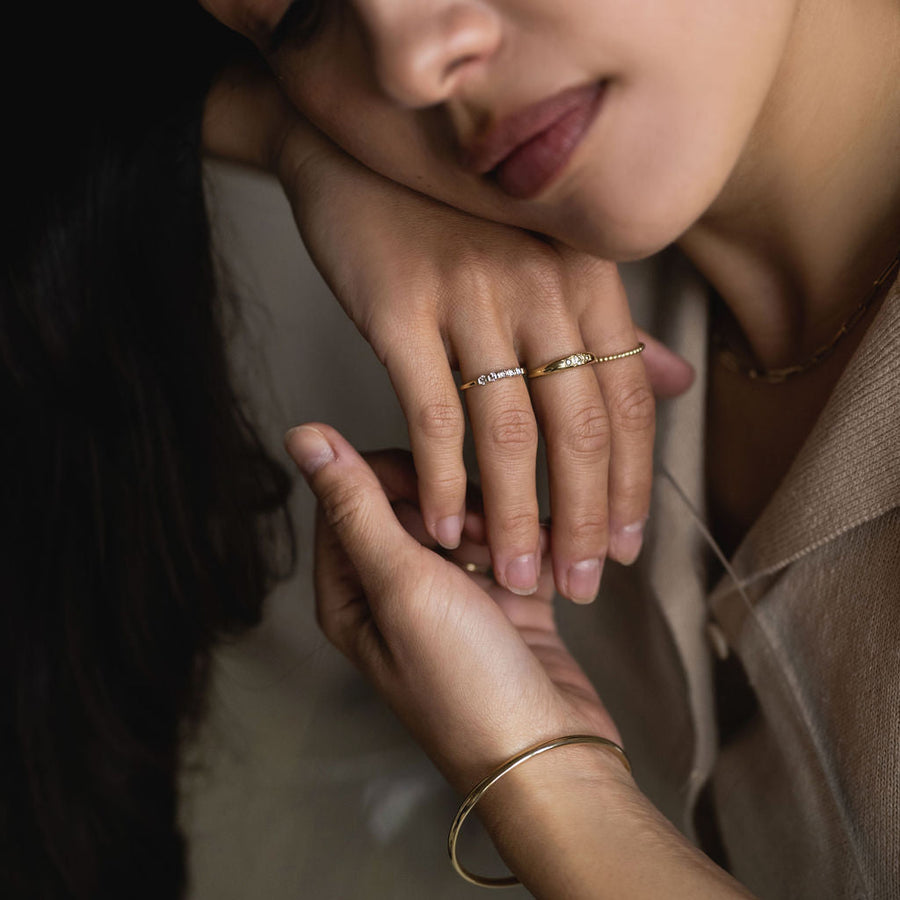 Five diamond ring - Gold 14k & Diamonds