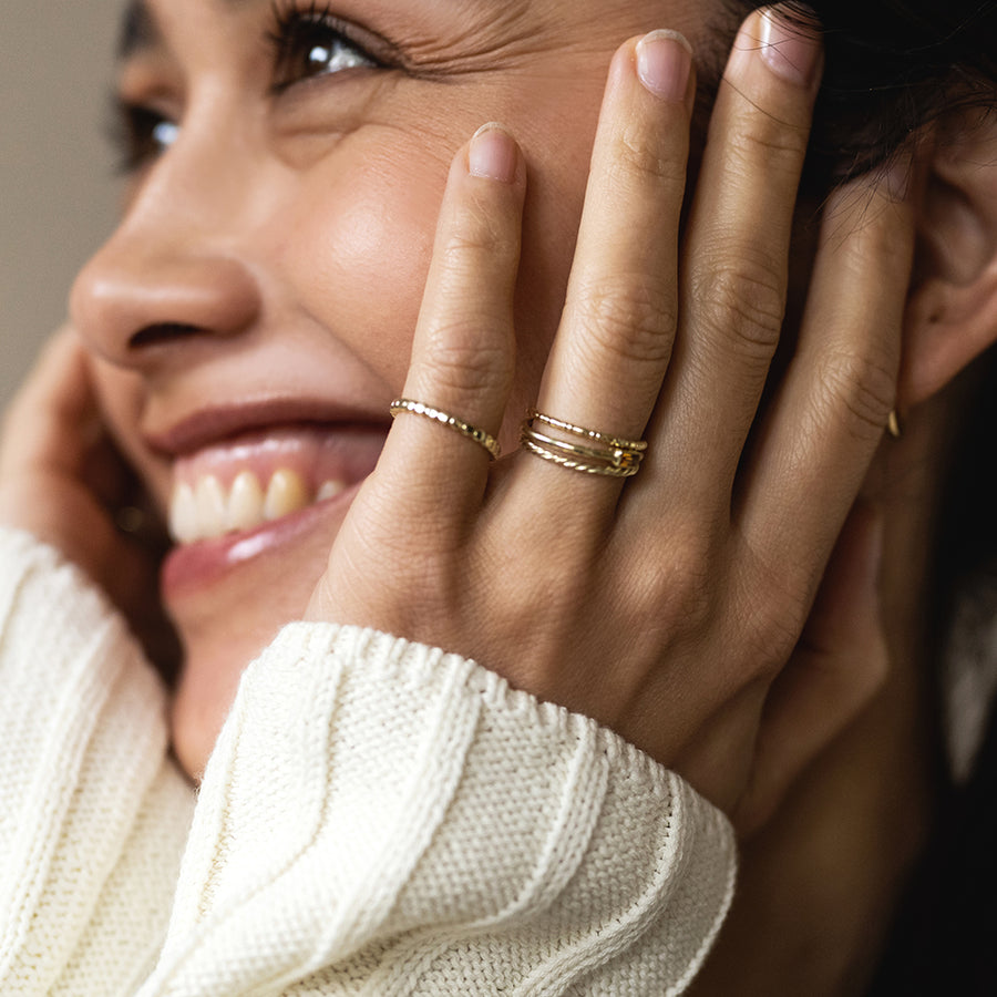 Citrine baguette Ring - Gold 14k