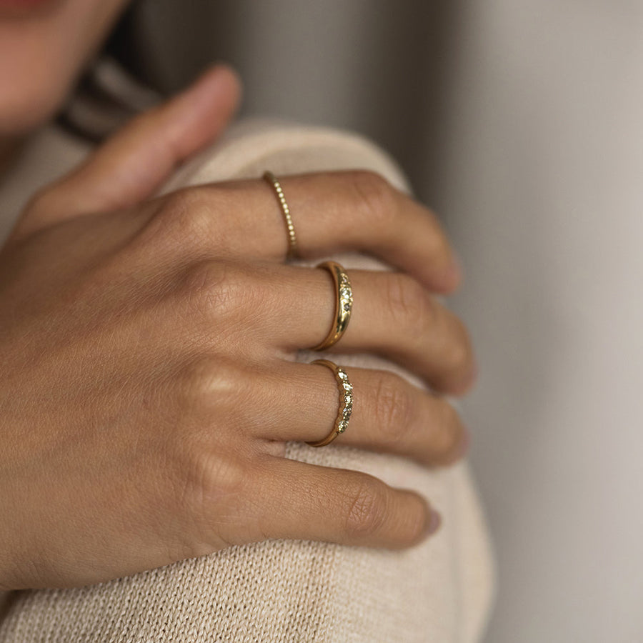 Five diamond ring - Gold 14k & Diamonds