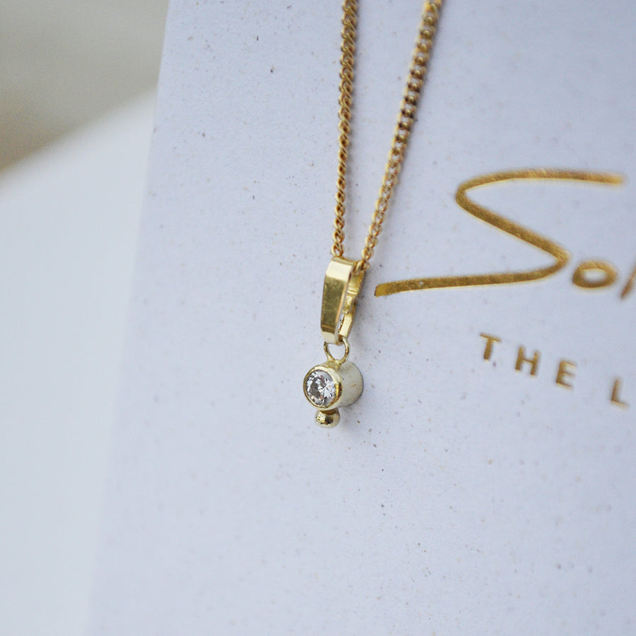 Diamond dot Necklace - Gold 14k & Diamond