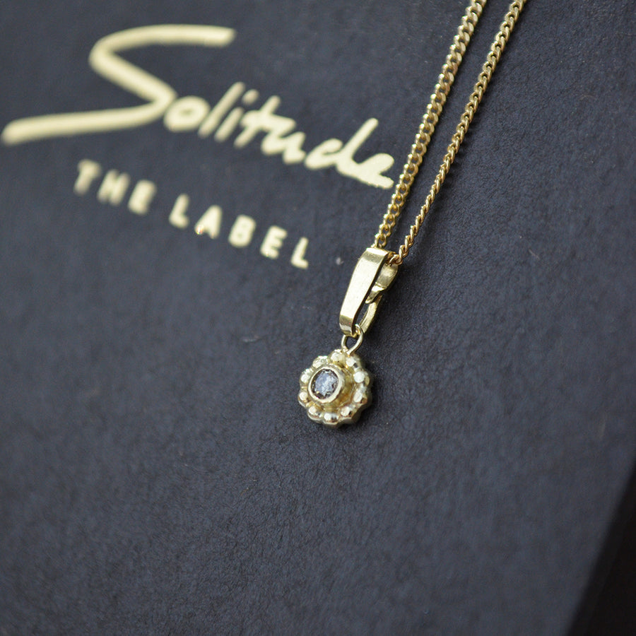 Diamond flower Ketting - 14k goud