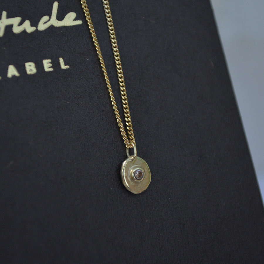 Diamond pebble Necklace - Gold 14k & Diamond