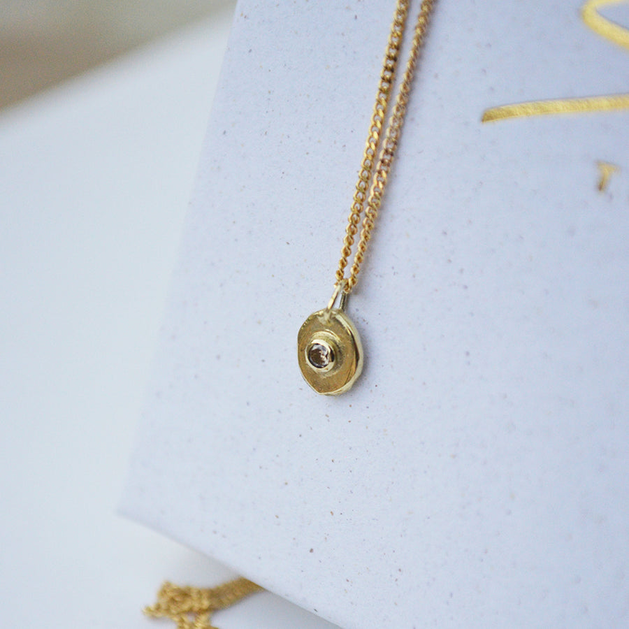 Diamond pebble Ketting - 14k goud