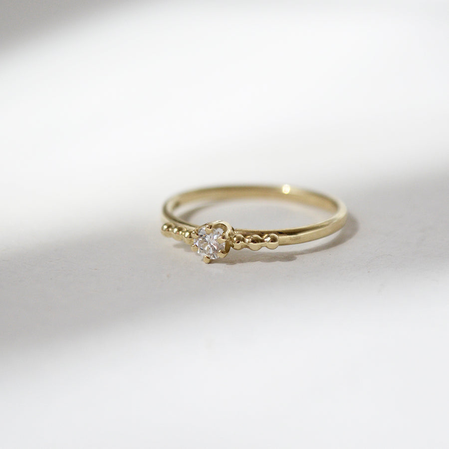 Dots diamond ring - 14k goud & Re-used Diamant