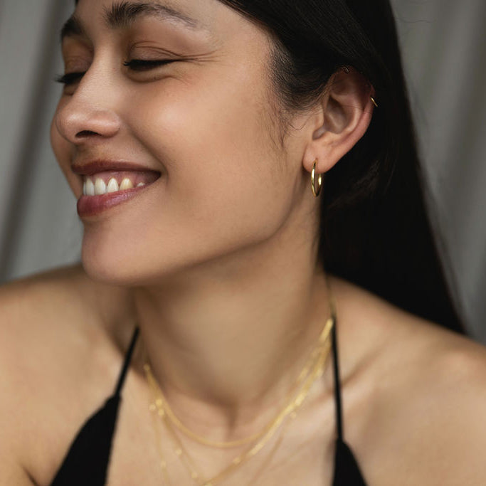 Easy Earhoops squared - Gold 14k
