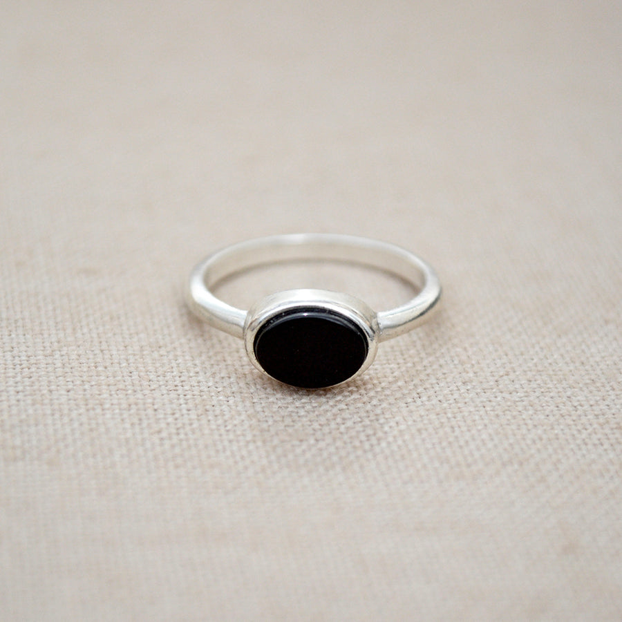 Onyx ring - Zilver