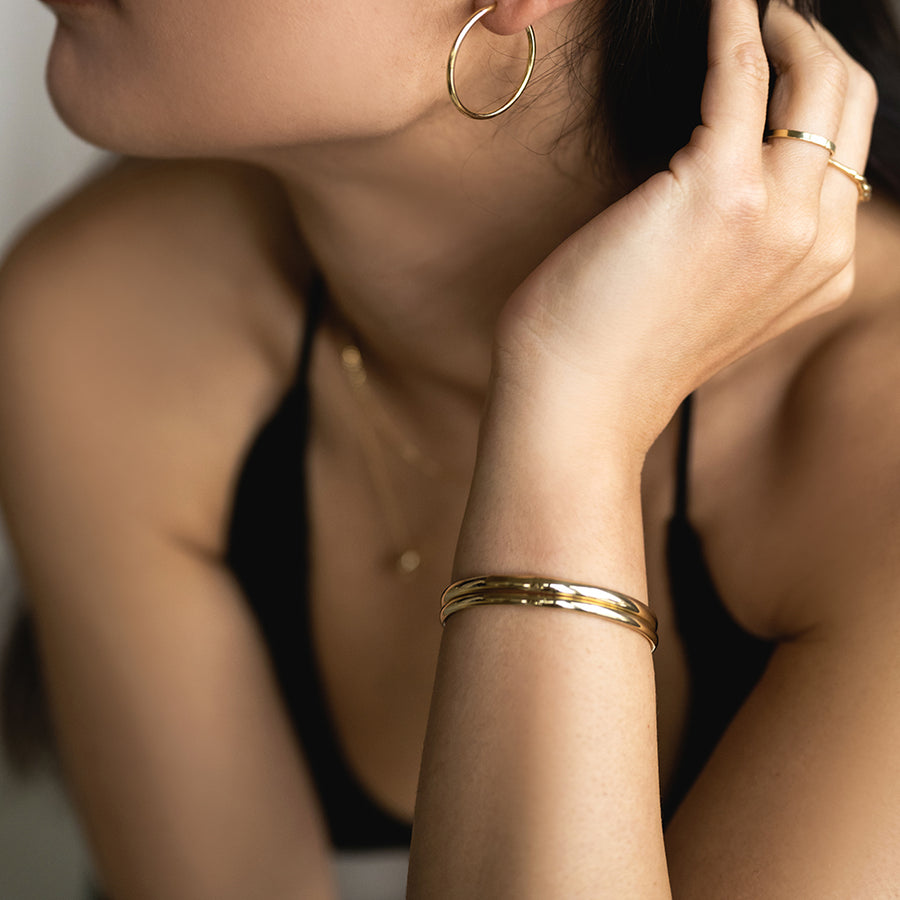 Ovale Bangle - 14k goud