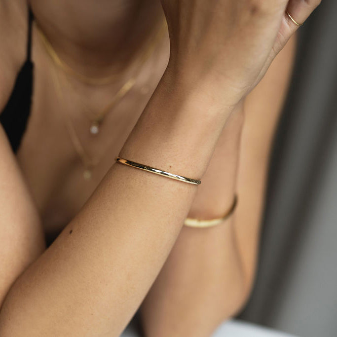 Ovale Bangle - 14k goud