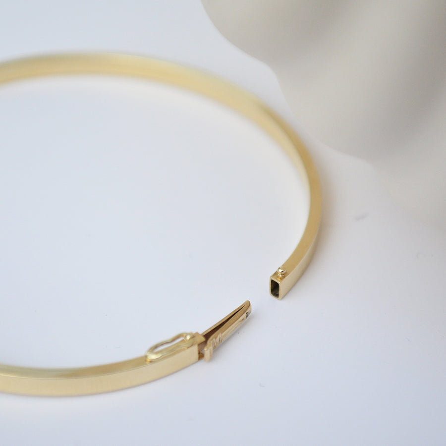 Rectangle Bangle - 14k gold