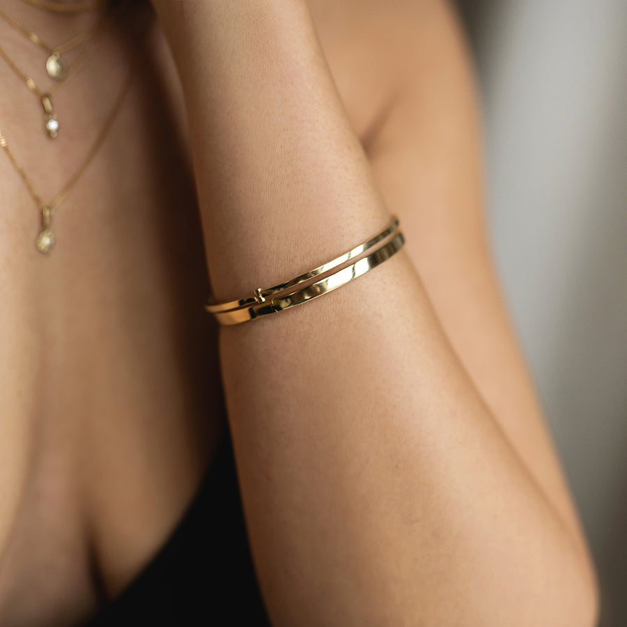 Rectangle Bangle - 14k gold