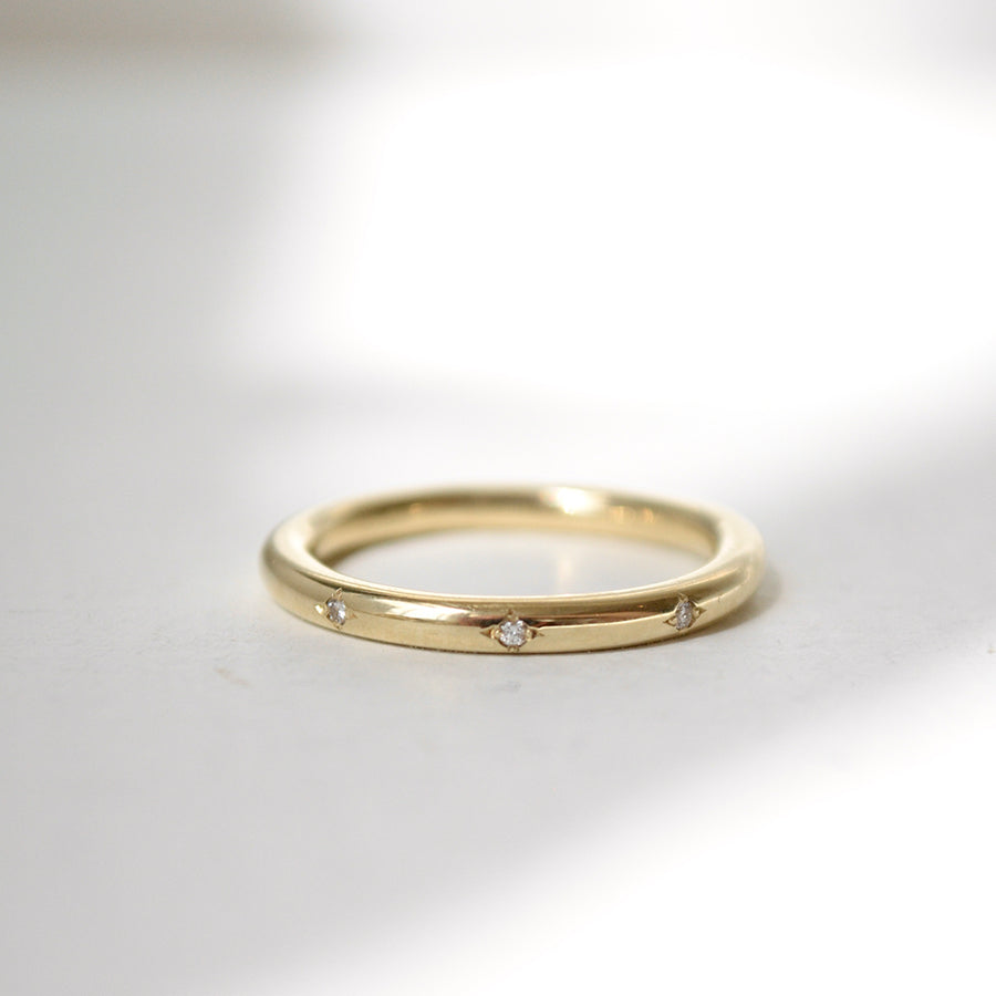 Saturn diamond ring - 14k goud & Re-used Diamant