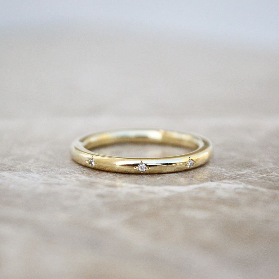 Saturn diamond ring - Gold 14k & Re-used Diamonds