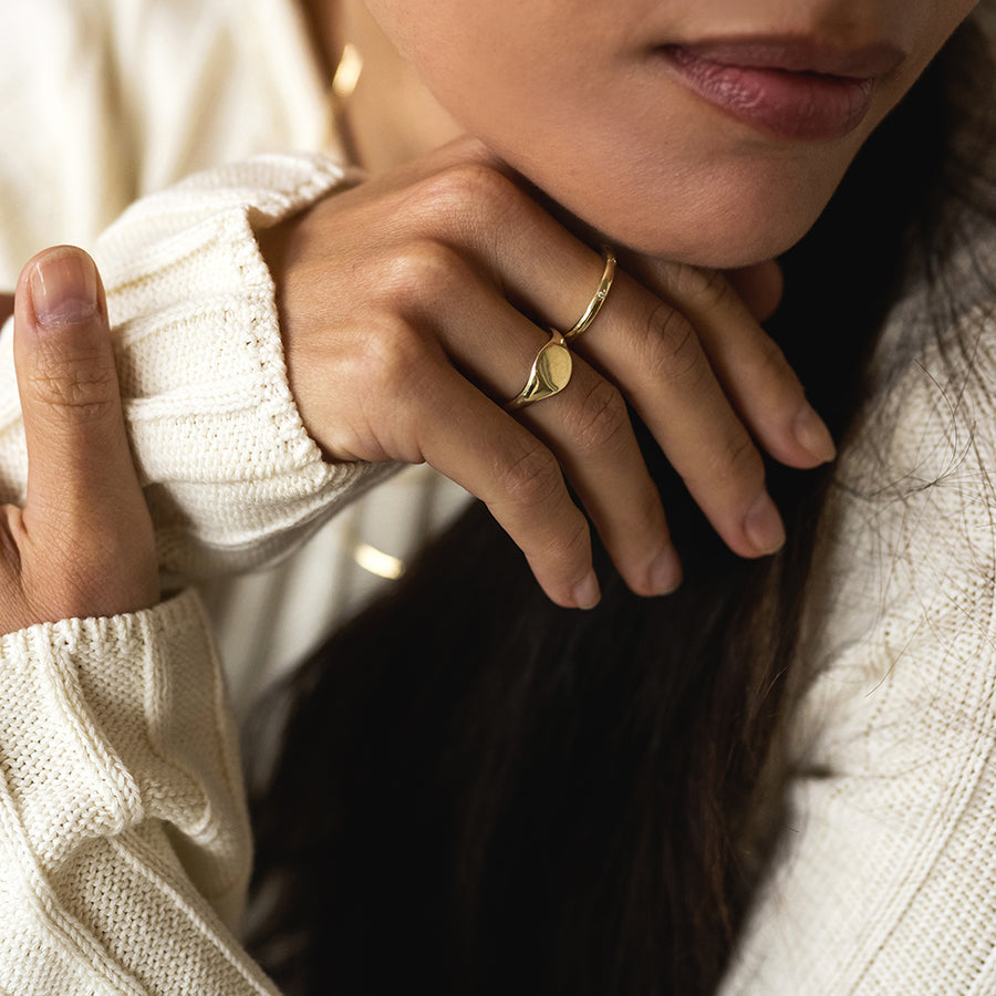 Saturn diamond ring - Gold 14k & Diamonds