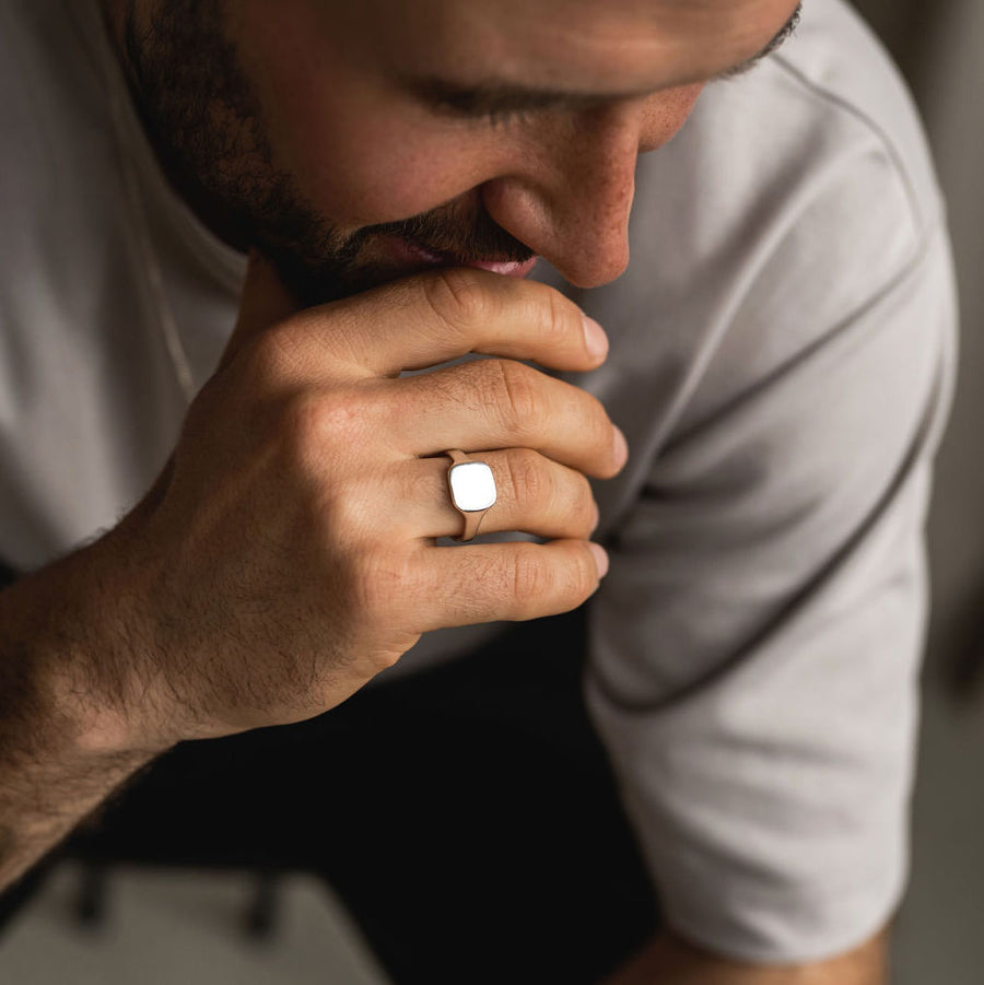 Squared Signet ring  - Gold 14k