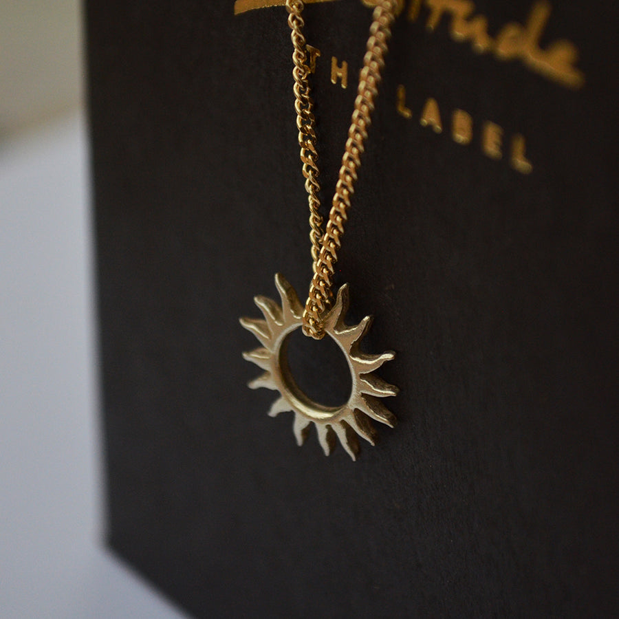Sun Necklace Gold 14k Men's version – Solitude the Label