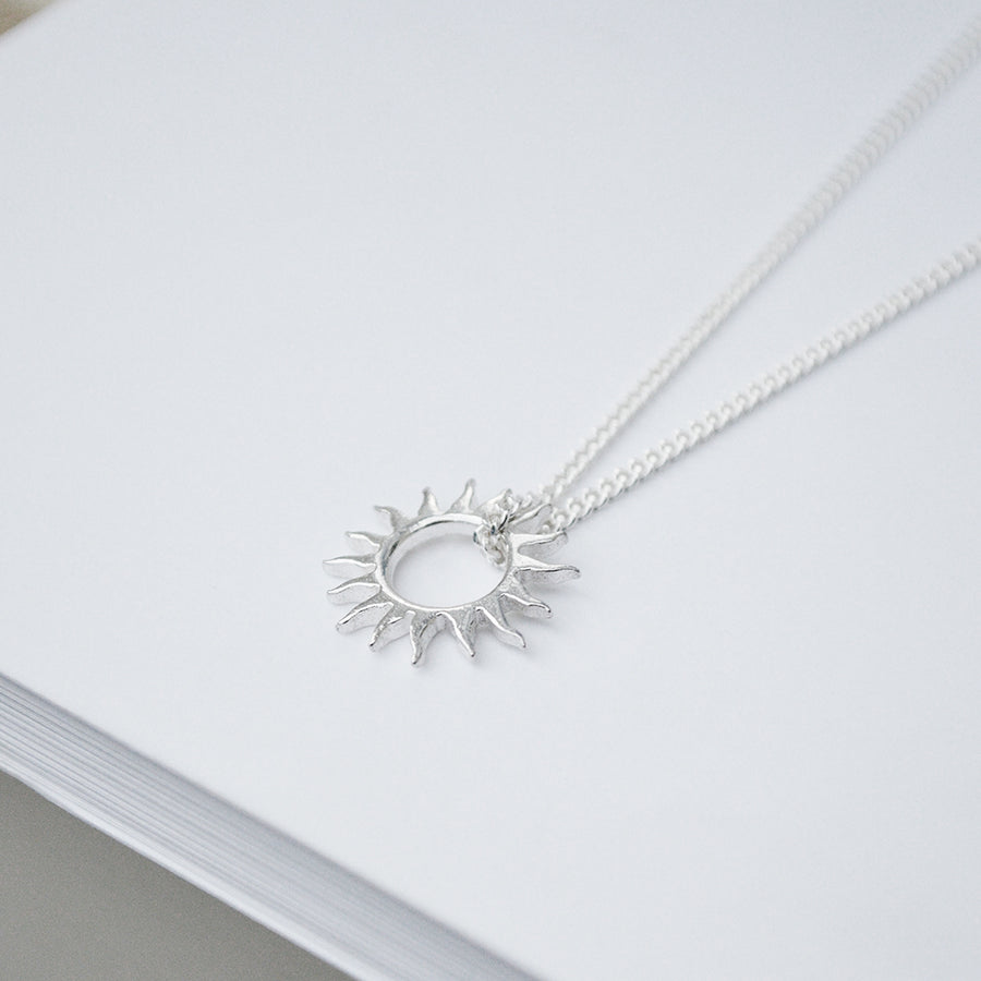 Sun Necklace Men - Silver