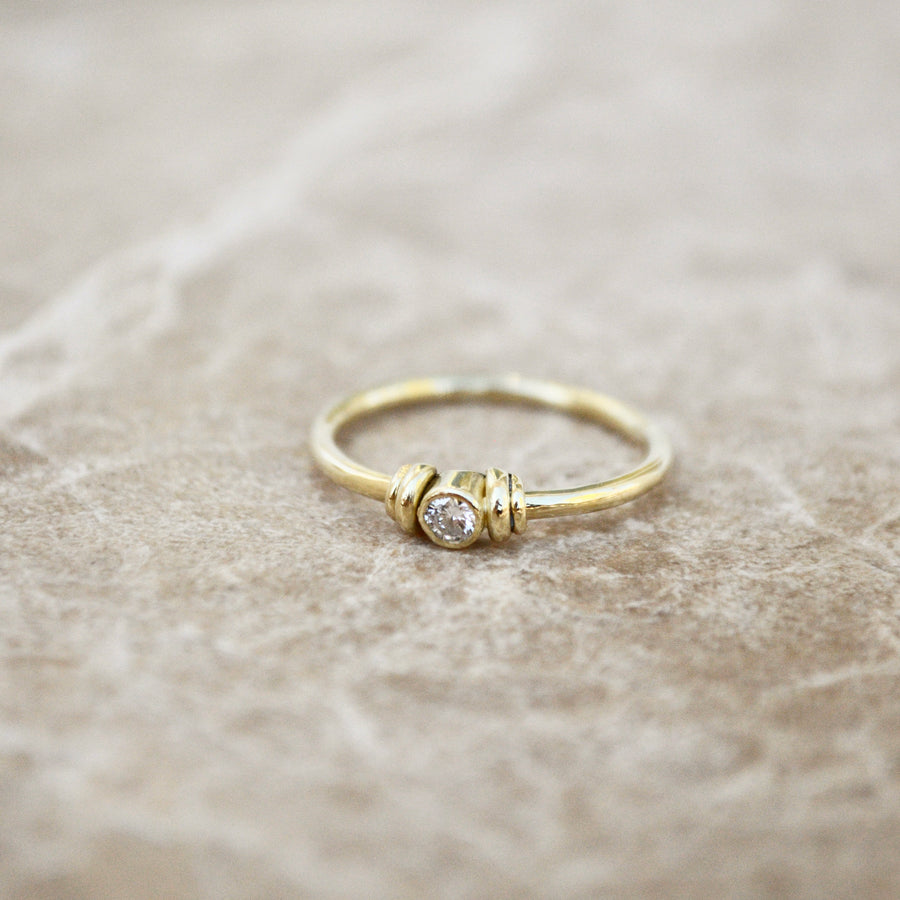 Swirl diamond ring - 14k goud & Re-used Diamant