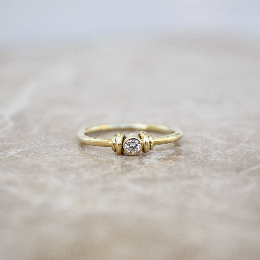 Swirl diamond ring - 14k goud & Re-used Diamant
