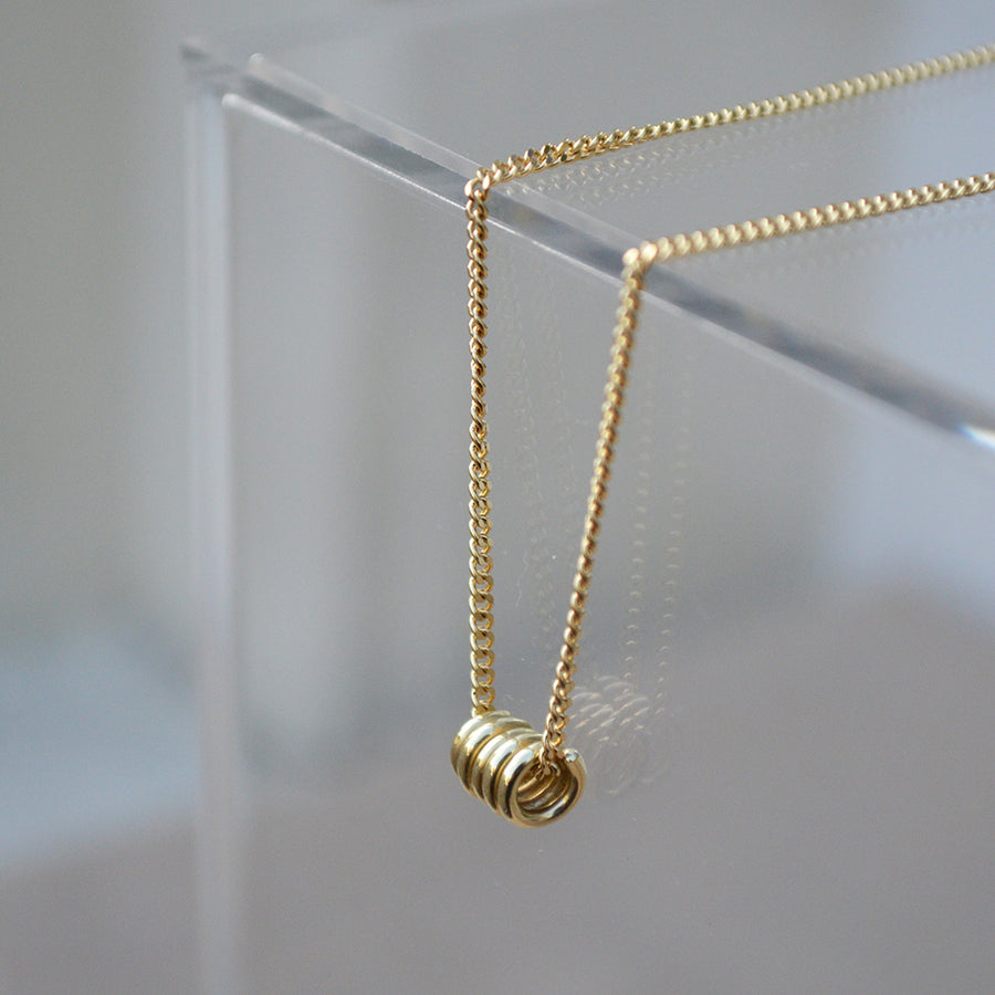 Swirl ketting Men - 14k goud