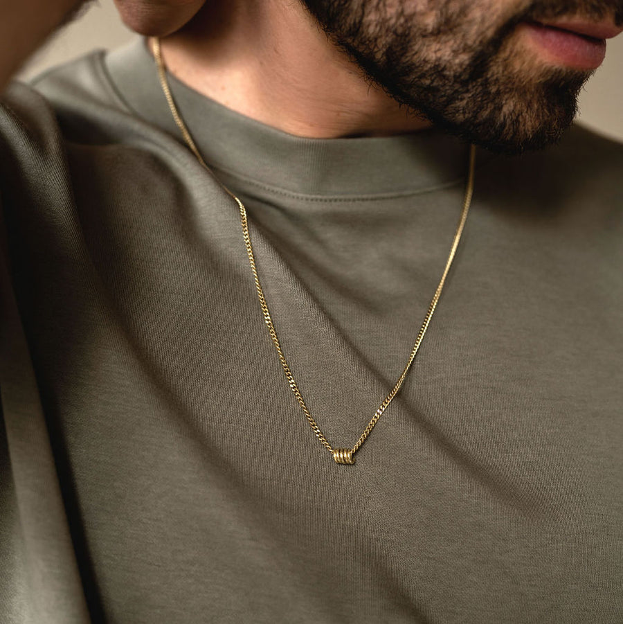 Swirl Necklace Men - Gold 14k