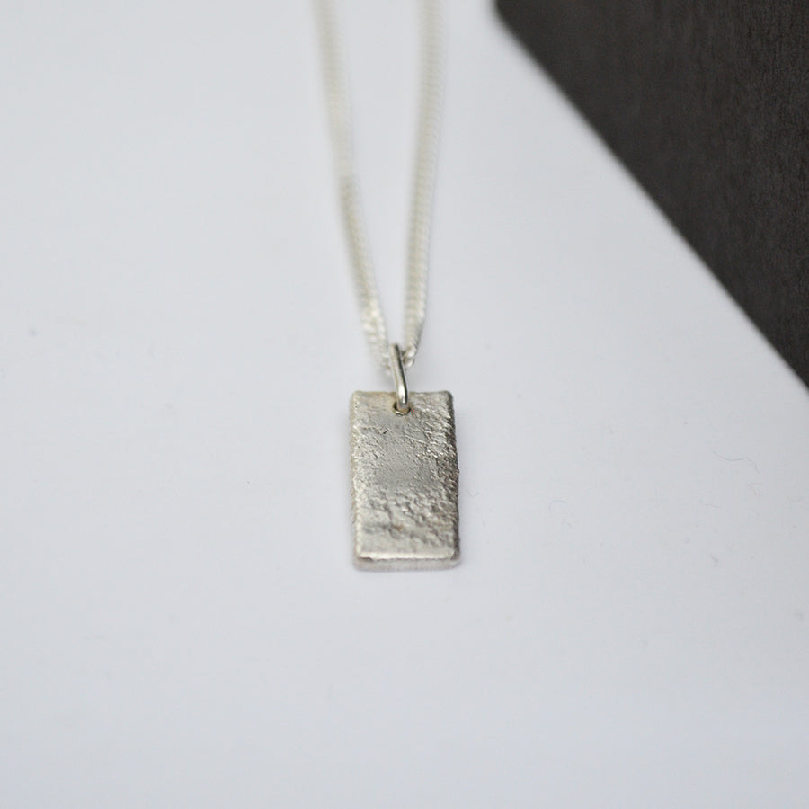 Rectangle Necklace Men - Silver