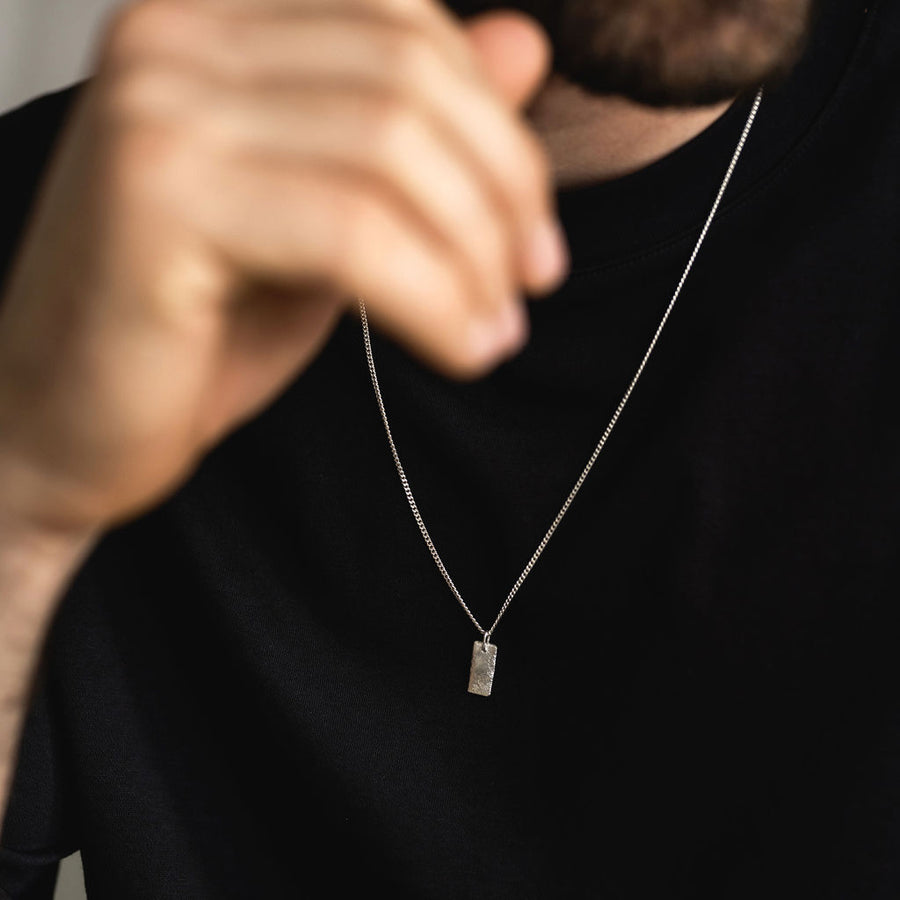 Rectangle ketting Men - Zilver