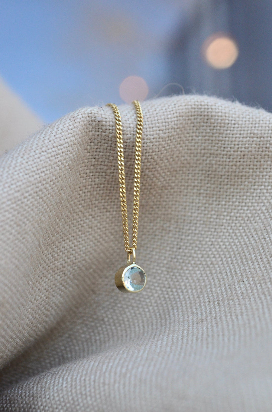 Aquamarine Necklace - Gold 14k