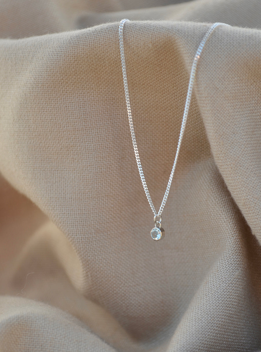 Aquamarine Necklace - Silver