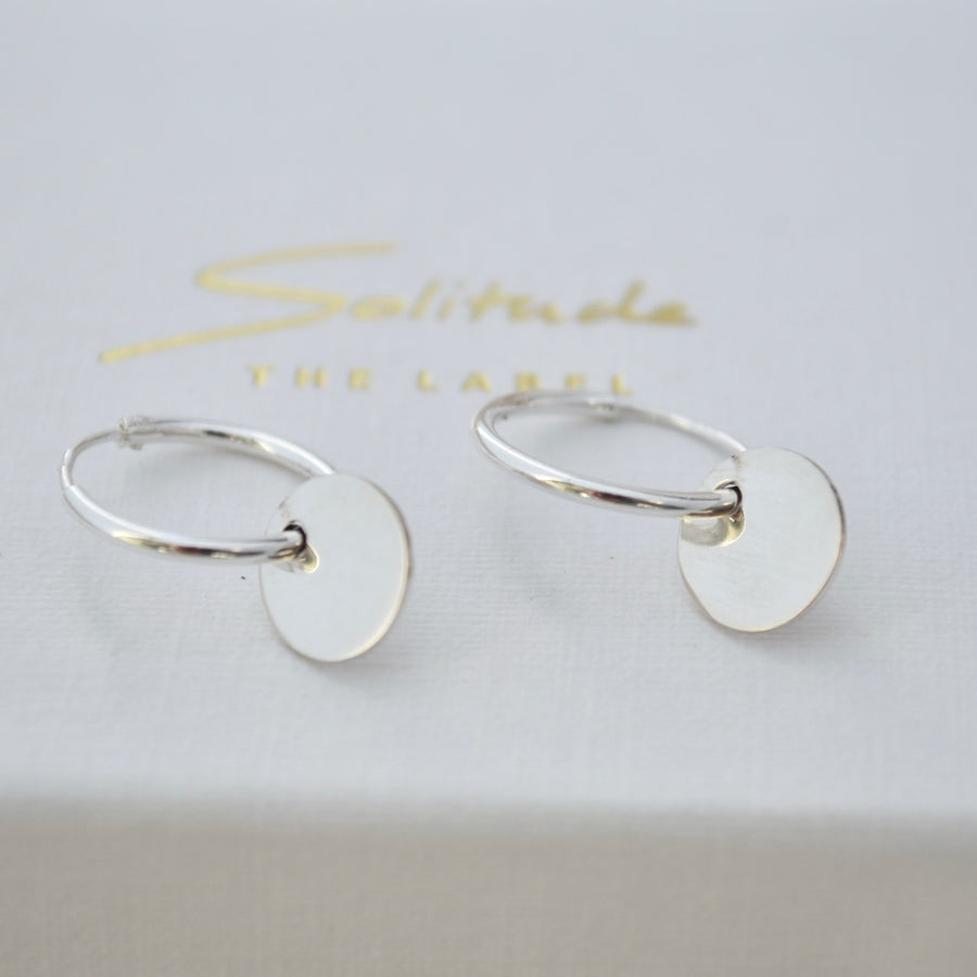 Coin Earhoops - Silver
