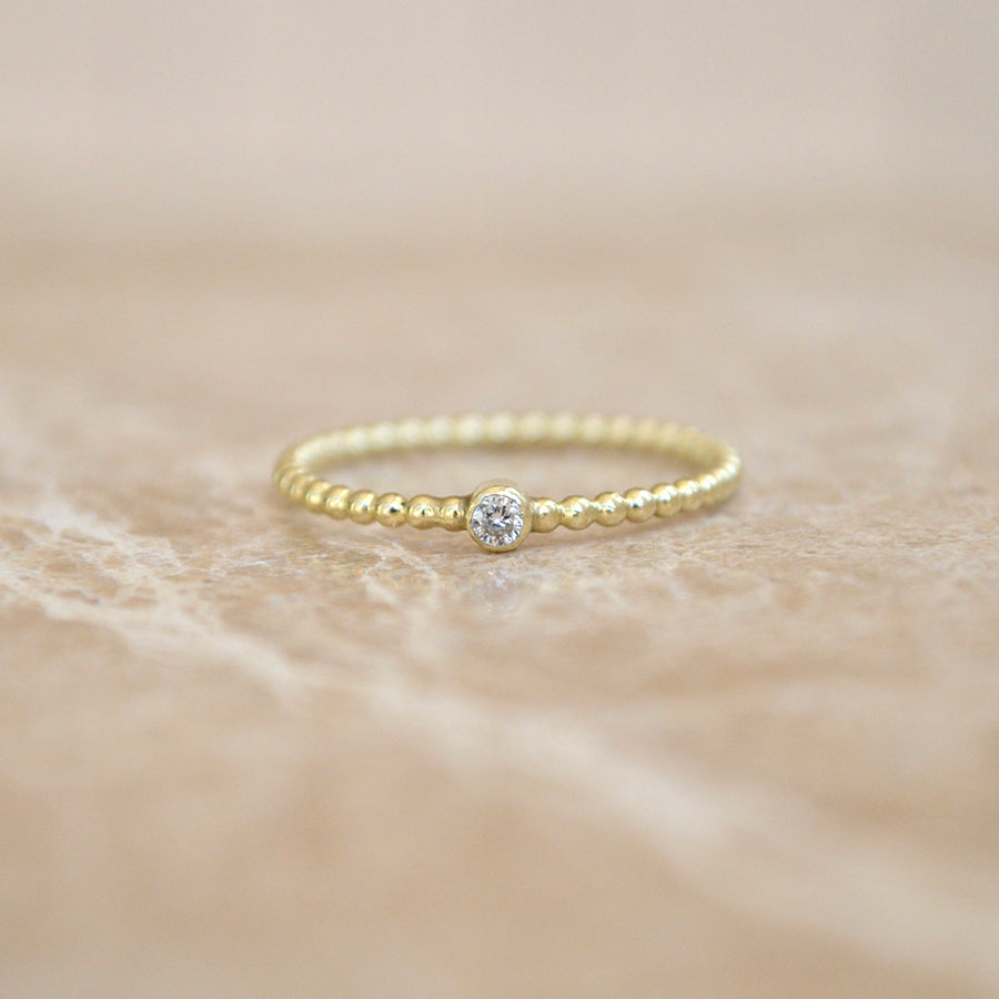 Dotted Diamond Ring - 14k goud