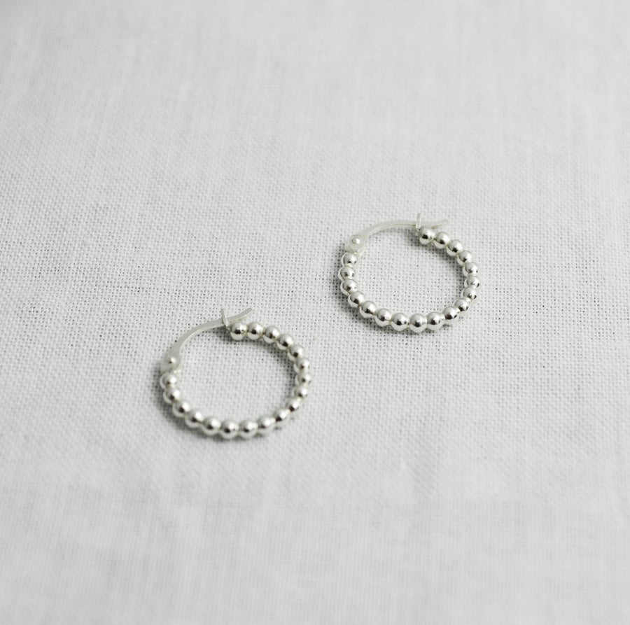 Dotted Earhoops - Silver
