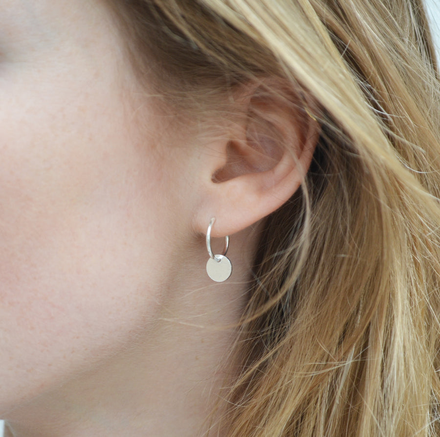 Coin Earhoops - Silver
