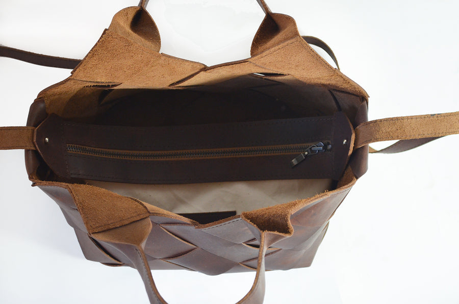 Woven Bag Small - Dark Brown