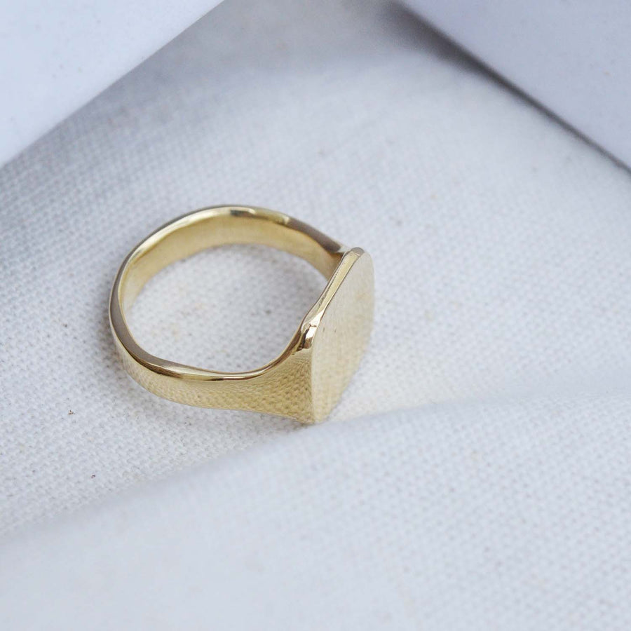 Squared Signet ring  - Gold 14k