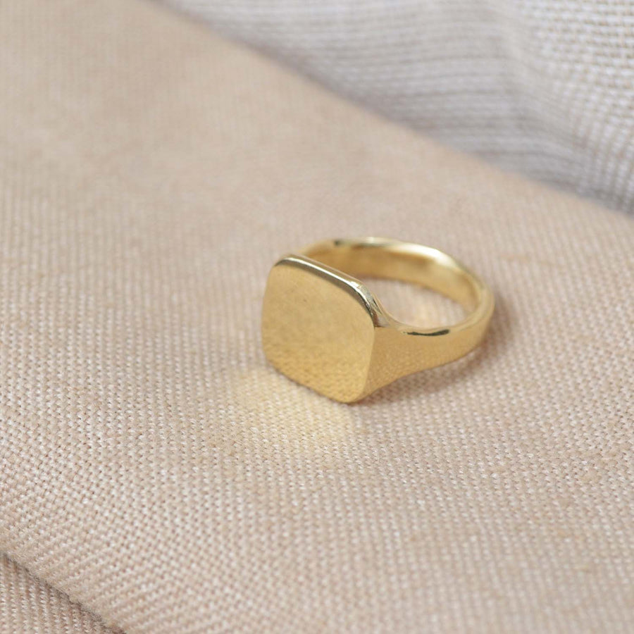 Squared Signet ring  - Gold 14k