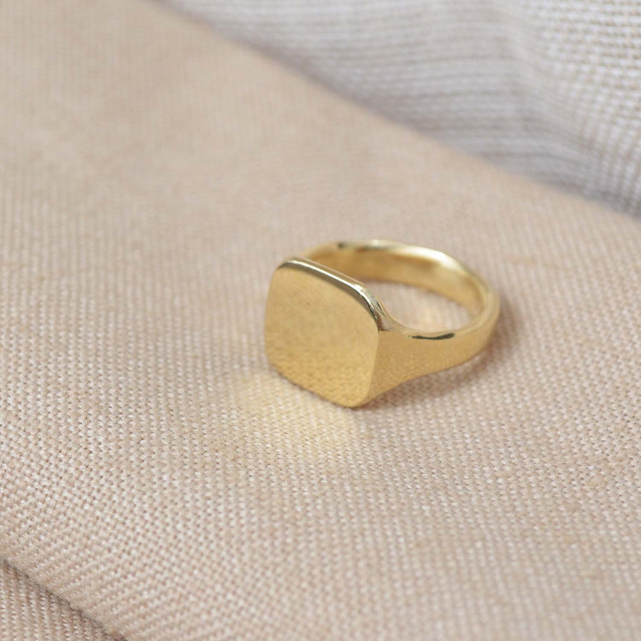 Squared Signet ring  - Gold 14k