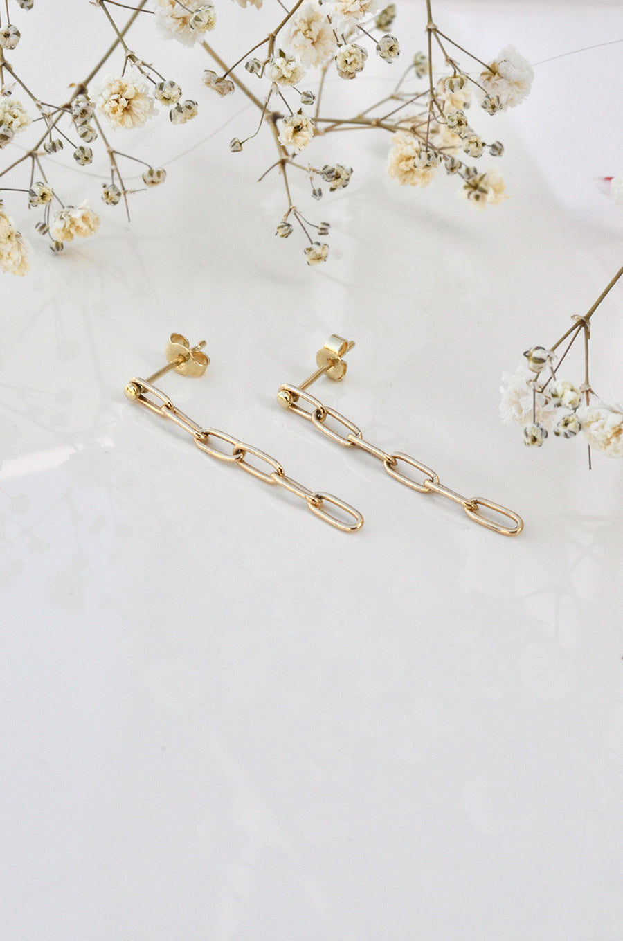 Chain Earpins - 14k goud