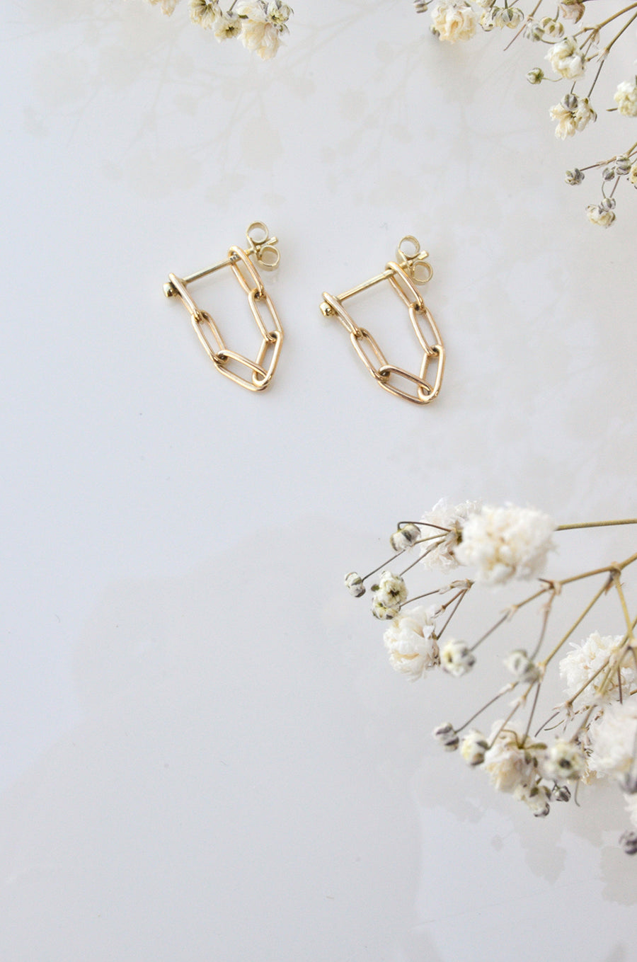 Chain Earpins - 14k goud