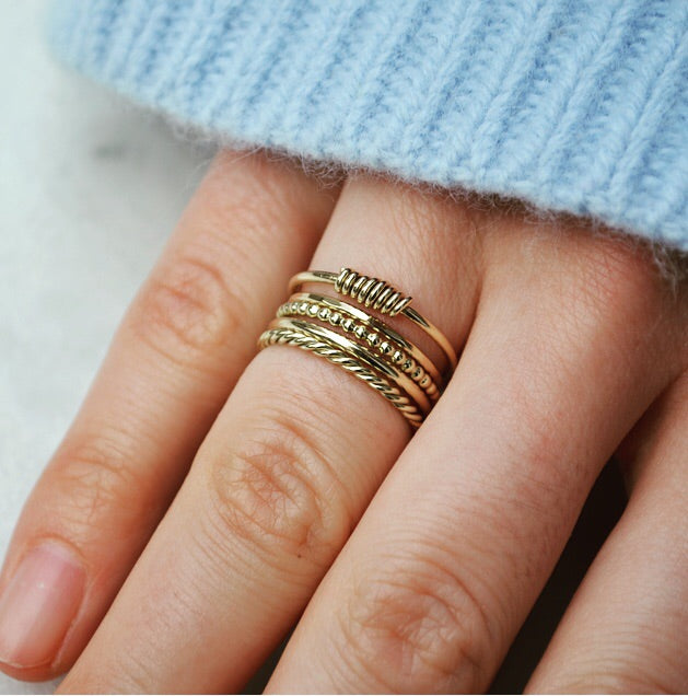 Hammered ring - 14k goud