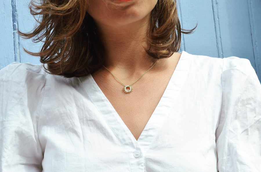 Sun ketting - 14k goud