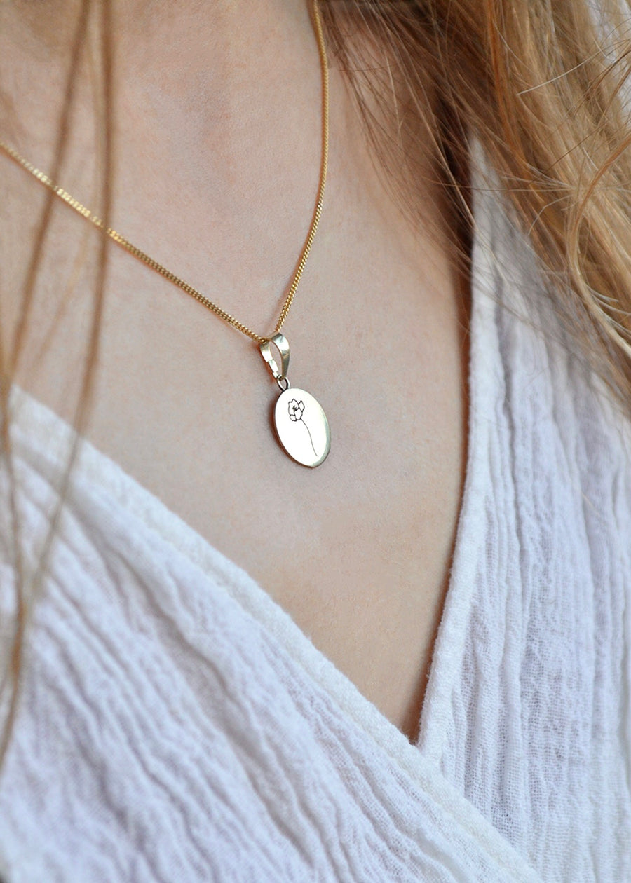 Powerful Poppy - Botanical Amulet - Gold 14k