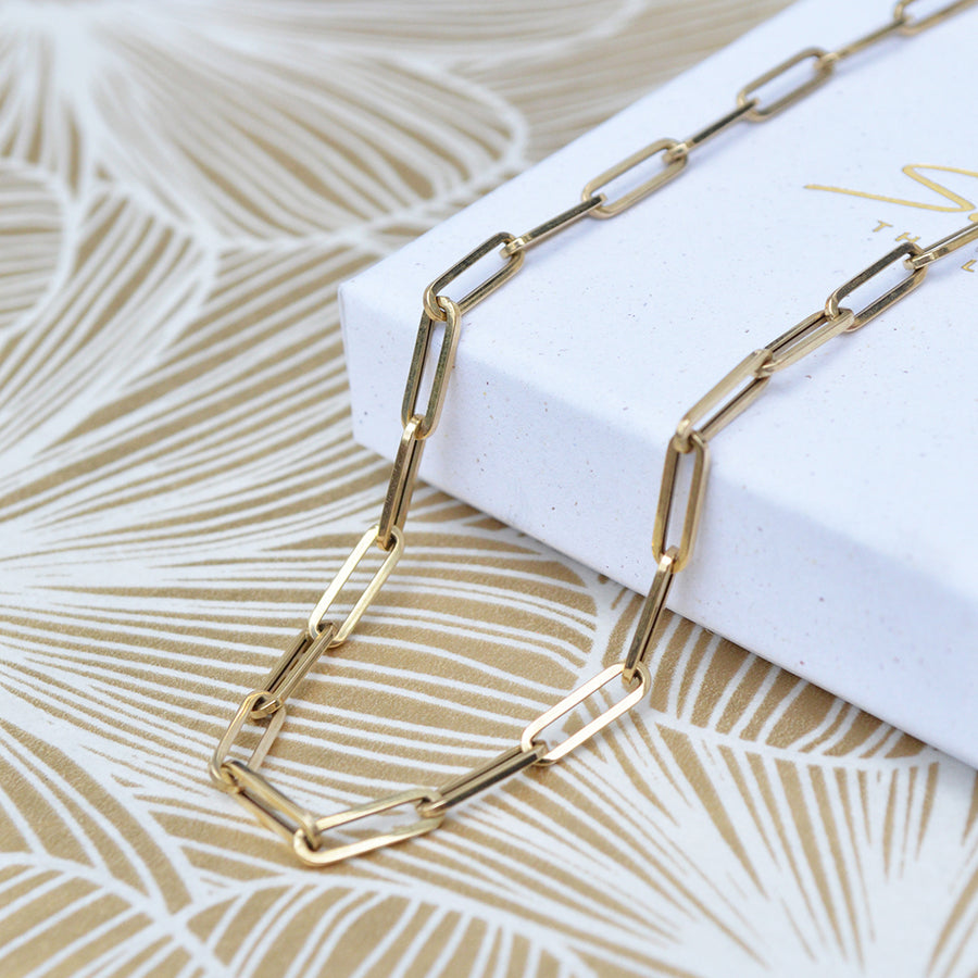 Paperclip Ketting - 14k goud