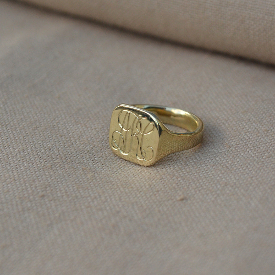 Squared Signet ring  - Gold 14k